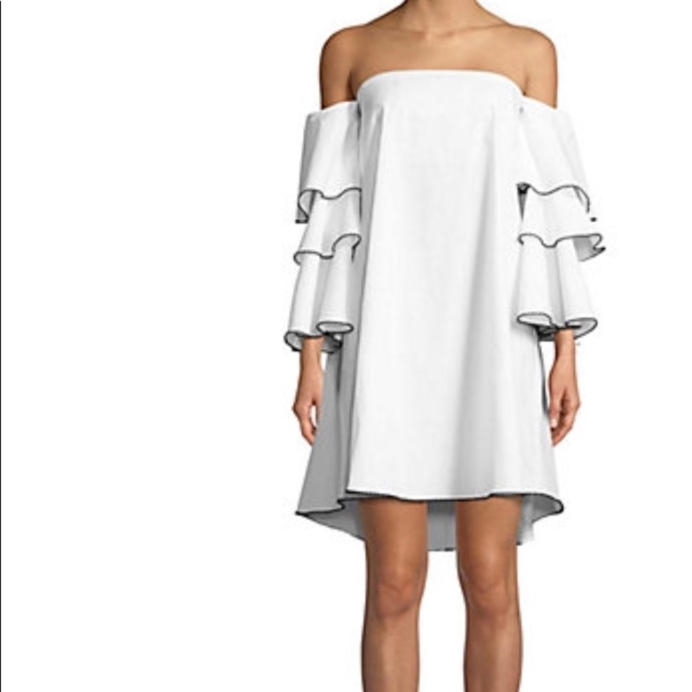White off the shoulder shift dress